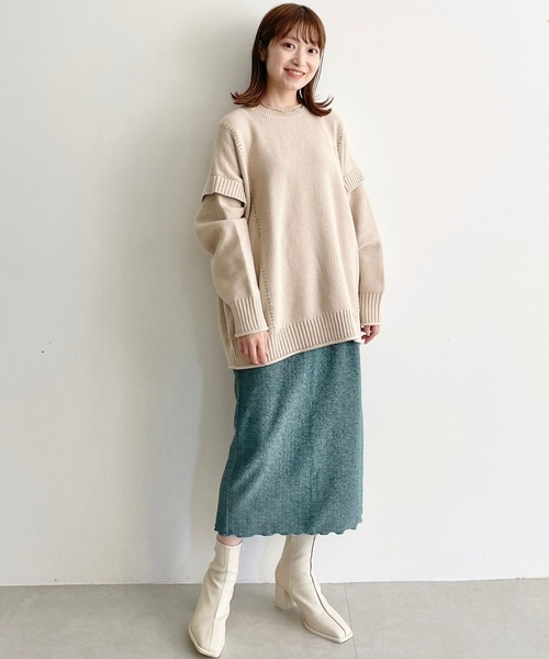 LOWRYS FARM（ローリーズファーム）の「２ＷＡＹハンドＳライクプルオーバーＬＳ　967412（Tシャツ/カットソー・レディース・ブラック/ベージュ/レッド/オレンジ/グリーン/アイボリー/ブルー・SHORT/TALL）」の17枚目の写真