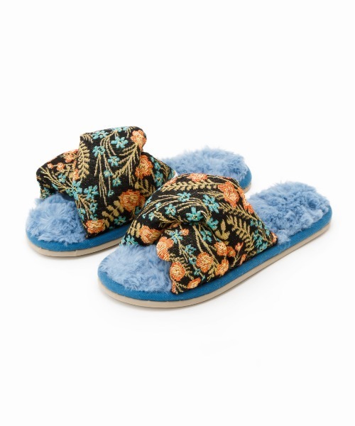 Casselini（キャセリーニ）の「Casselini HOME(キャセリーニ ホーム)ジャガードルームシューズ（ルームシューズ/スリッパ・レディース・グリーン/アイボリー/ブラック・FREE）」の15枚目の写真