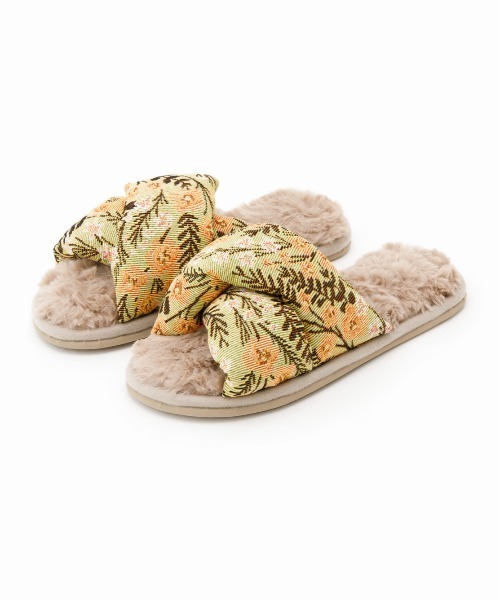 Casselini（キャセリーニ）の「Casselini HOME(キャセリーニ ホーム)ジャガードルームシューズ（ルームシューズ/スリッパ・レディース・グリーン/アイボリー/ブラック・FREE）」の16枚目の写真