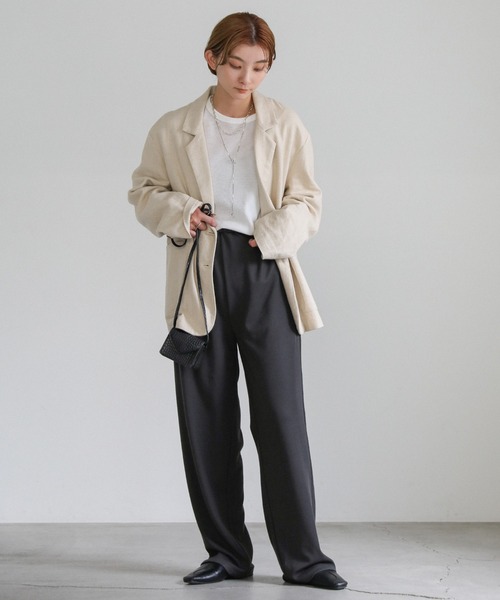 select MOCA（セレクトモカ）の「ウエストギャザーリラックスリブパンツ（その他パンツ・レディース・ブラック/スミクロ・FREE）」の4枚目の写真