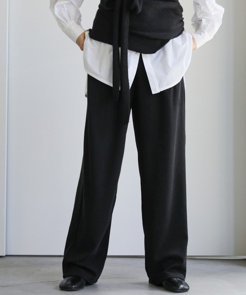 select MOCA（セレクトモカ）の「ウエストギャザーリラックスリブパンツ（その他パンツ・レディース・ブラック/スミクロ・FREE）」の9枚目の写真