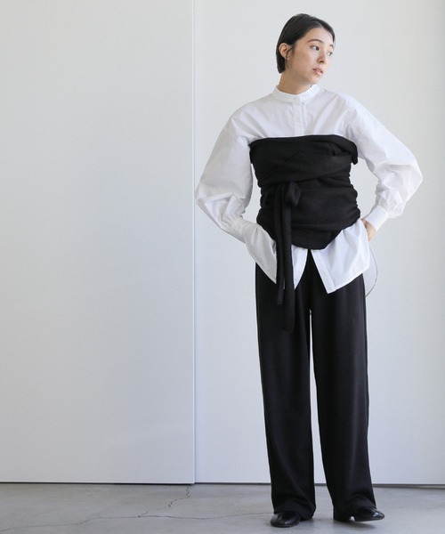 select MOCA（セレクトモカ）の「ウエストギャザーリラックスリブパンツ（その他パンツ・レディース・ブラック/スミクロ・FREE）」の7枚目の写真