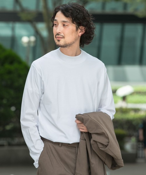 URBAN RESEARCH DOORS(アーバンリサーチドアーズ)の「『抗菌/防臭』LIFE STYLE TAILOR シルケットポンチストレッチモック長袖Tシャツ(Tシャツ/カットソー・メンズ・ホワイト・MEDIUM/LARGE)」の5枚目の写真