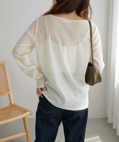 DISCOAT(ディスコート)の「【新色追加!】フロッキーメッシュロングTシャツ(Tシャツ/カットソー・レディース・グレー/アイボリー/ピンク/ライトグレー/グリーン系その他・FREE)」の18枚目の写真