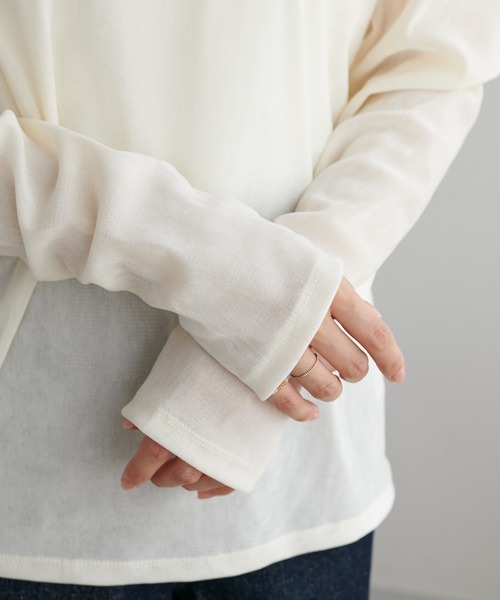 DISCOAT(ディスコート)の「【新色追加!】フロッキーメッシュロングTシャツ(Tシャツ/カットソー・レディース・グレー/アイボリー/ピンク/ライトグレー/グリーン系その他・FREE)」の20枚目の写真