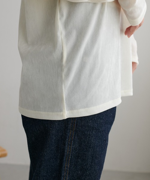 DISCOAT(ディスコート)の「【新色追加!】フロッキーメッシュロングTシャツ(Tシャツ/カットソー・レディース・グレー/アイボリー/ピンク/ライトグレー/グリーン系その他・FREE)」の21枚目の写真