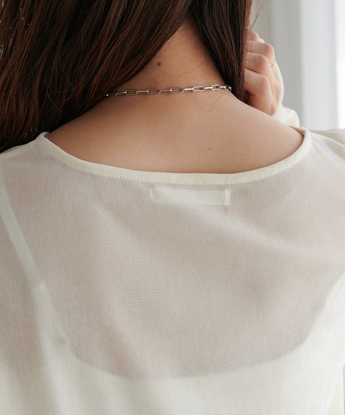 DISCOAT(ディスコート)の「【新色追加!】フロッキーメッシュロングTシャツ(Tシャツ/カットソー・レディース・グレー/アイボリー/ピンク/ライトグレー/グリーン系その他・FREE)」の22枚目の写真