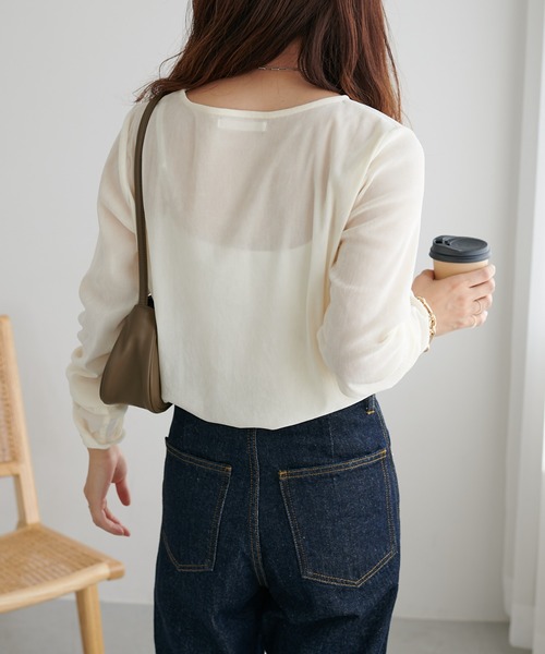 DISCOAT(ディスコート)の「【新色追加!】フロッキーメッシュロングTシャツ(Tシャツ/カットソー・レディース・グレー/アイボリー/ピンク/ライトグレー/グリーン系その他・FREE)」の14枚目の写真