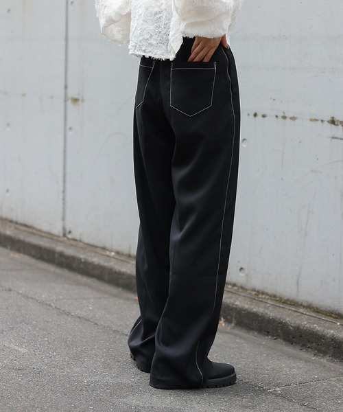 COLONY 2139(コロニートゥーワンスリーナイン)の「配色ハイウエストベルト付きパンツ(スラックス・レディース・グレー/ブラック・SMALL/MEDIUM)」の7枚目の写真