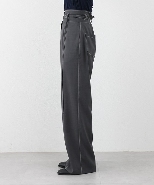 COLONY 2139(コロニートゥーワンスリーナイン)の「配色ハイウエストベルト付きパンツ(スラックス・レディース・グレー/ブラック・SMALL/MEDIUM)」の12枚目の写真