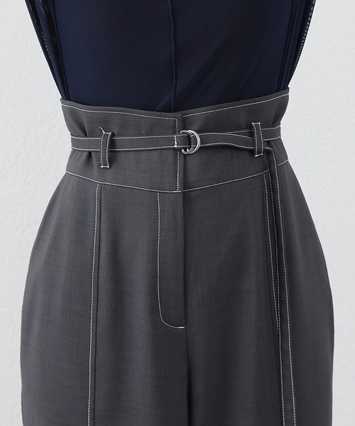 COLONY 2139(コロニートゥーワンスリーナイン)の「配色ハイウエストベルト付きパンツ(スラックス・レディース・グレー/ブラック・SMALL/MEDIUM)」の20枚目の写真