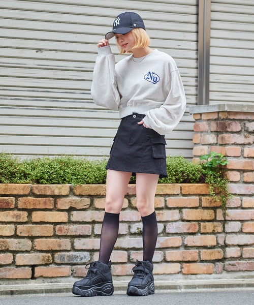 スカートパンツ パンツ裏地レザー調タイトミニスカート | レディース