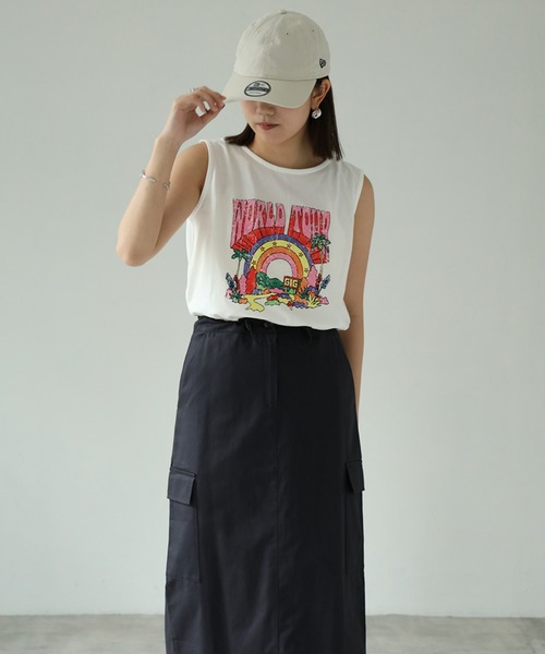 each（イーチ）の「GIGタンクトップ（タンクトップ・レディース・ホワイト/チャコールグレー・FREE）」の6枚目の写真