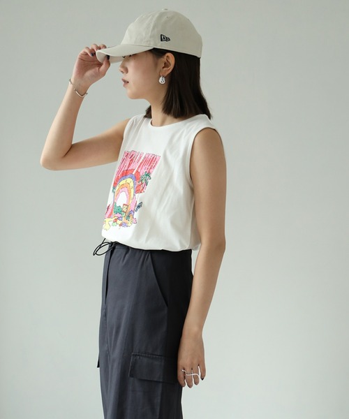 each（イーチ）の「GIGタンクトップ（タンクトップ・レディース・ホワイト/チャコールグレー・FREE）」の7枚目の写真