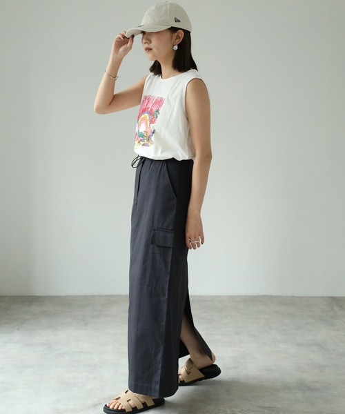 each（イーチ）の「GIGタンクトップ（タンクトップ・レディース・ホワイト/チャコールグレー・FREE）」の5枚目の写真