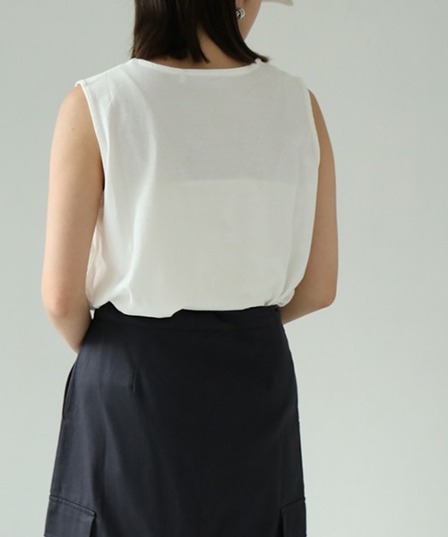 each（イーチ）の「GIGタンクトップ（タンクトップ・レディース・ホワイト/チャコールグレー・FREE）」の8枚目の写真