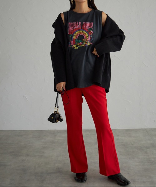 each（イーチ）の「GIGタンクトップ（タンクトップ・レディース・ホワイト/チャコールグレー・FREE）」の21枚目の写真