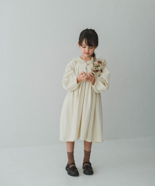 【美品】カチューシャ付き長袖セーラーワンピース ブラウン riziere（リジェール）の「セーラーカラー長袖ワンピース