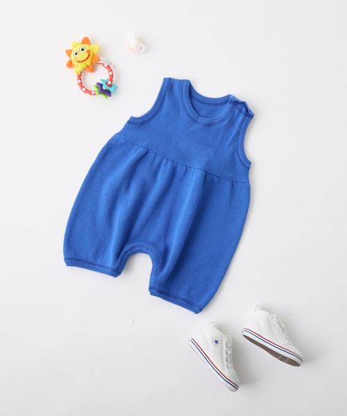 CIAOPANIC TYPY(チャオパニックティピー)の「【KIDS】ウォッシャブルスウェットライクニットロンパース(ロンパース・キッズ・グレー/グリーン/ブルー・80)」の3枚目の写真