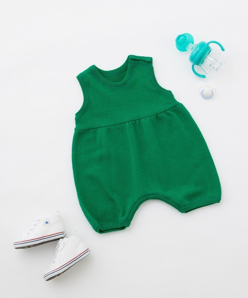 CIAOPANIC TYPY(チャオパニックティピー)の「【KIDS】ウォッシャブルスウェットライクニットロンパース(ロンパース・キッズ・グレー/グリーン/ブルー・80)」の1枚目の写真