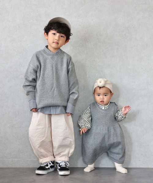 CIAOPANIC TYPY(チャオパニックティピー)の「【KIDS】ウォッシャブルスウェットライクニットロンパース(ロンパース・キッズ・グレー/グリーン/ブルー・80)」の18枚目の写真