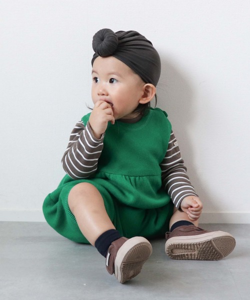 CIAOPANIC TYPY(チャオパニックティピー)の「【KIDS】ウォッシャブルスウェットライクニットロンパース(ロンパース・キッズ・グレー/グリーン/ブルー・80)」の16枚目の写真