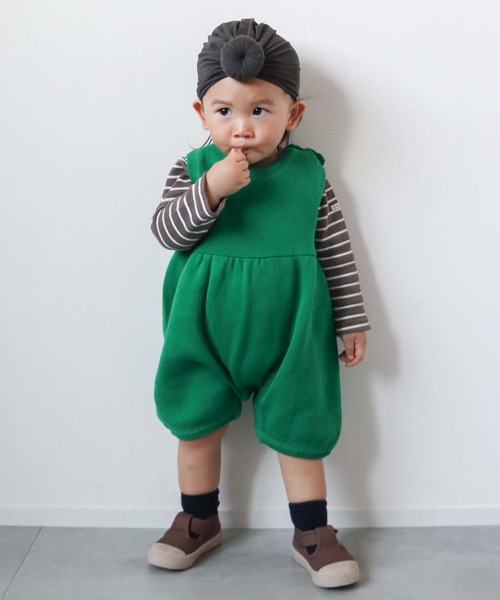 CIAOPANIC TYPY(チャオパニックティピー)の「【KIDS】ウォッシャブルスウェットライクニットロンパース(ロンパース・キッズ・グレー/グリーン/ブルー・80)」の15枚目の写真
