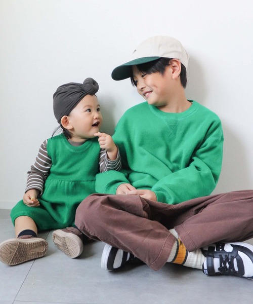 CIAOPANIC TYPY(チャオパニックティピー)の「【KIDS】ウォッシャブルスウェットライクニットロンパース(ロンパース・キッズ・グレー/グリーン/ブルー・80)」の14枚目の写真