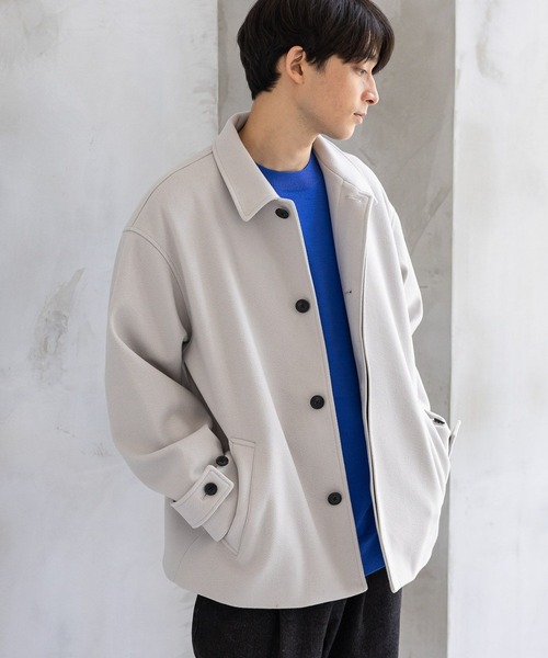 LAKOLE（ラコレ）の「ウーリーテックショートステン / 704567（ステンカラーコート・メンズ・ブルーグリーン/ブラック/ライトグレー・X-LARGE/MEDIUM/LARGE）」の3枚目の写真