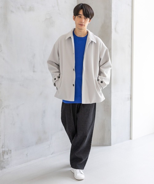 LAKOLE（ラコレ）の「ウーリーテックショートステン / 704567（ステンカラーコート・メンズ・ブルーグリーン/ブラック/ライトグレー・X-LARGE/MEDIUM/LARGE）」の5枚目の写真