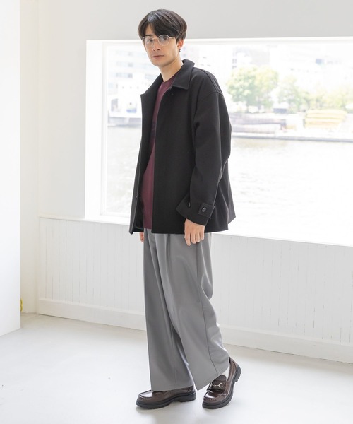 LAKOLE（ラコレ）の「ウーリーテックショートステン / 704567（ステンカラーコート・メンズ・ブルーグリーン/ブラック/ライトグレー・X-LARGE/MEDIUM/LARGE）」の4枚目の写真