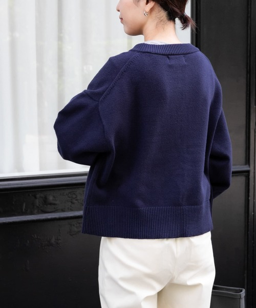 FORK&SPOON（フォークアンドスプーン）の「FORK&SPOON　Winona Knitsカーディガン（カーディガン/ボレロ・レディース・ネイビー/ホワイト系その他・1）」の20枚目の写真