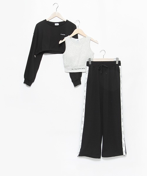 LOVETOXIC(ラブトキシック)の「【LTXC】短丈長袖Tシャツ3点SETUP(ワンピース・キッズ・オフホワイト/ブラック/サックスブルー・S/L/M/LL)」の5枚目の写真