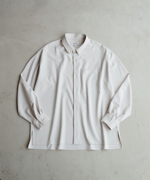 綾トロミ オーバーサイズドレープリラクシングL/Sシャツ MONO-MART