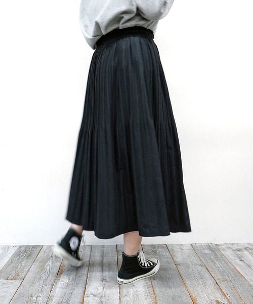 Grand PARK（グランドパーク）の「ミジンコール プリーツスカート2（スカート・レディース・サックスブルー/グリーン/ブラウン/ブラック・FREE）」の2枚目の写真