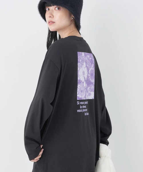 earth music&ecology(アースミュージックアンドエコロジー)の「Au petit bonheur ロンT(Tシャツ/カットソー・レディース・オフホワイト/ブラック/パープル・FREE)」の3枚目の写真