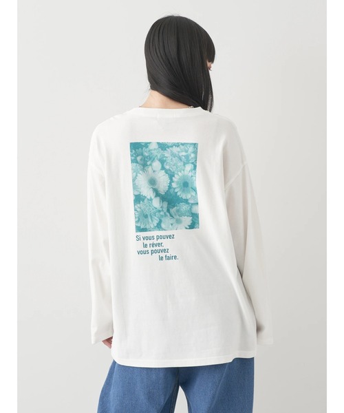 earth music&ecology(アースミュージックアンドエコロジー)の「Au petit bonheur ロンT(Tシャツ/カットソー・レディース・オフホワイト/ブラック/パープル・FREE)」の5枚目の写真