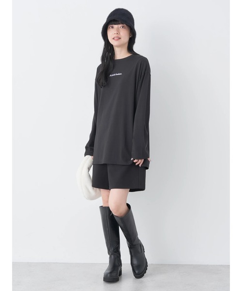 earth music&ecology(アースミュージックアンドエコロジー)の「Au petit bonheur ロンT(Tシャツ/カットソー・レディース・オフホワイト/ブラック/パープル・FREE)」の10枚目の写真