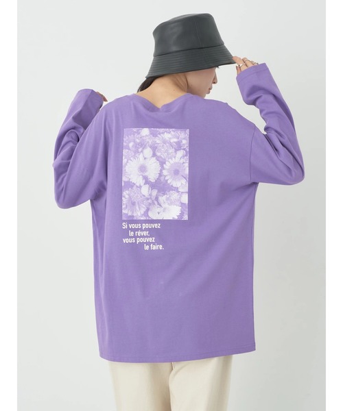 earth music&ecology(アースミュージックアンドエコロジー)の「Au petit bonheur ロンT(Tシャツ/カットソー・レディース・オフホワイト/ブラック/パープル・FREE)」の13枚目の写真