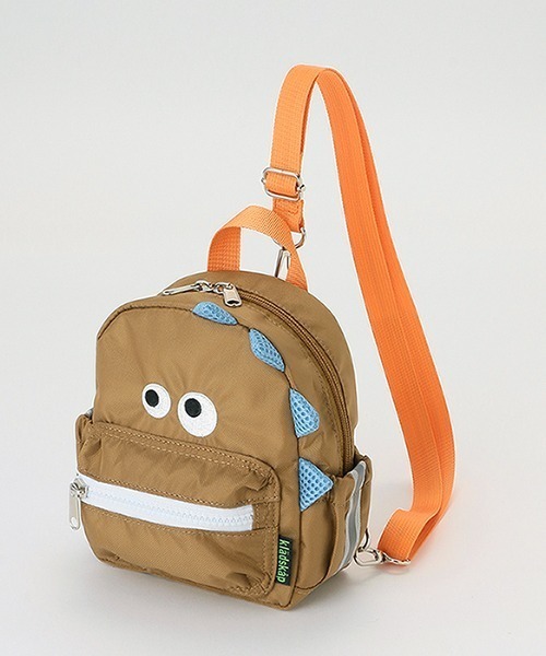 kladskap（クレードスコープ）の「恐竜リュック型ポシェット（ショルダーバッグ・キッズ・カーキ/キャメル・FREE）」の2枚目の写真