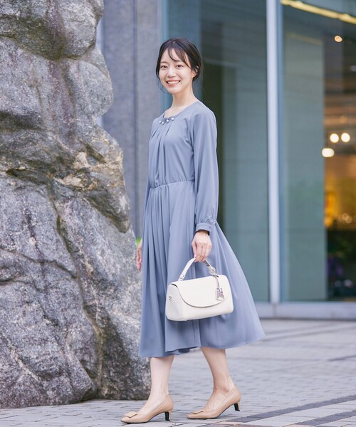 ワコールディア　ドレス　6点 楽天市場】【新色追加】 チェック柄フレア袖シアーワンピース