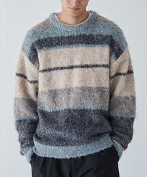 coen | ルーズシルエットグラデーションブークレーニット（WEB限定カラー）(ニット/セーター)