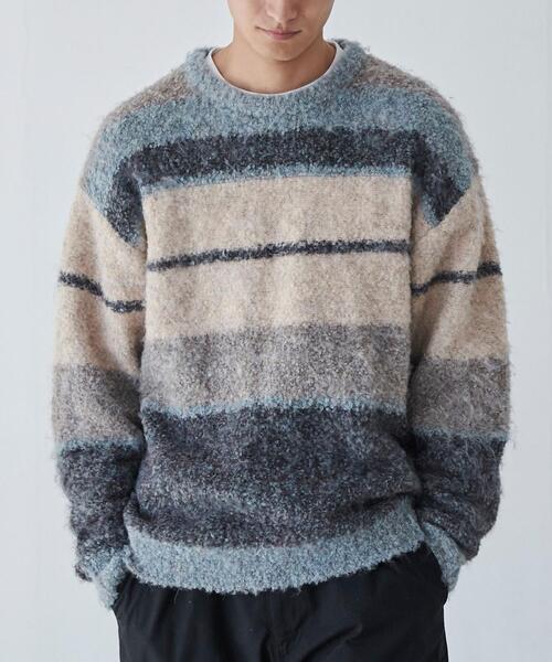 coen（コーエン）の「ルーズシルエットグラデーションブークレーニット（WEB限定カラー）（ニット/セーター・メンズ・その他1/その他2/その他3/その他4・S/M/L/XL）」の3枚目の写真