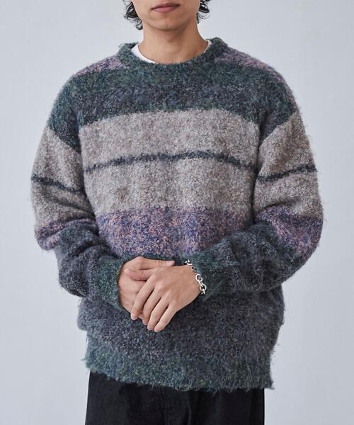 coen（コーエン）の「ルーズシルエットグラデーションブークレーニット（WEB限定カラー）（ニット/セーター・メンズ・その他1/その他2/その他3/その他4・S/M/L/XL）」の4枚目の写真