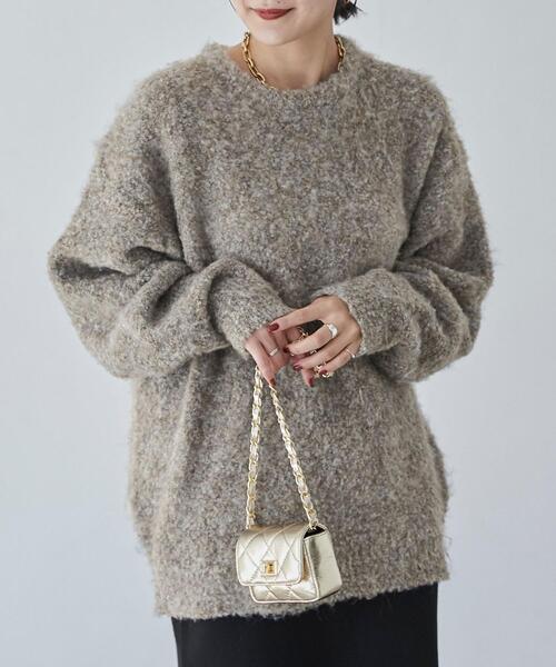 coen（コーエン）の「ルーズシルエットグラデーションブークレーニット（WEB限定カラー）（ニット/セーター・メンズ・その他1/その他2/その他3/その他4・S/M/L/XL）」の6枚目の写真