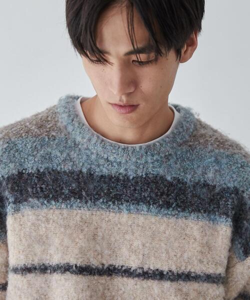 coen（コーエン）の「ルーズシルエットグラデーションブークレーニット（WEB限定カラー）（ニット/セーター・メンズ・その他1/その他2/その他3/その他4・S/M/L/XL）」の5枚目の写真