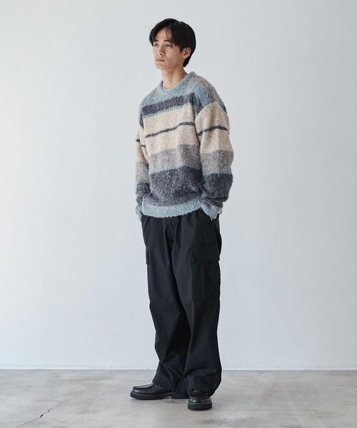 coen（コーエン）の「ルーズシルエットグラデーションブークレーニット（WEB限定カラー）（ニット/セーター・メンズ・その他1/その他2/その他3/その他4・S/M/L/XL）」の8枚目の写真