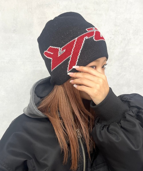 WHO'S WHO gallery（フーズフーギャラリー）の「【KOOKY'N/クーキー】BRONXロゴビーニー（ニットキャップ/ビーニー・レディース・グレー/ネイビー/ブラック・FREE）」の5枚目の写真