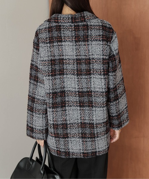 セール】チェック柄テーラードコート（チェスターコート）｜AMELY