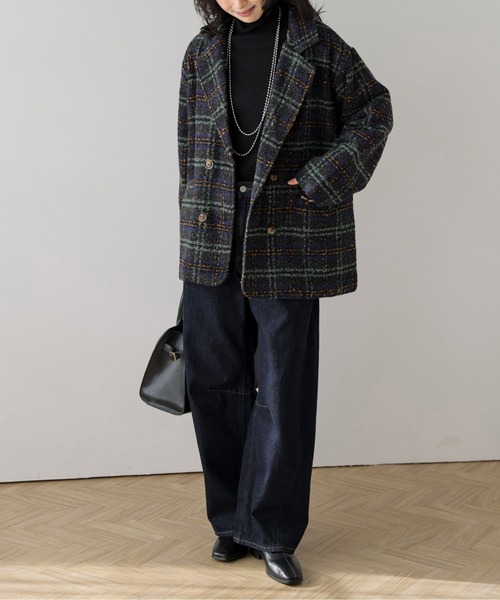 セール】チェック柄テーラードコート（チェスターコート）｜AMELY